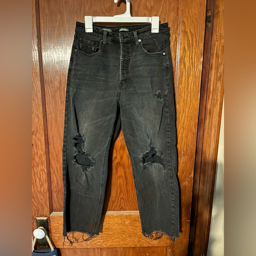 Highest Rise Straight Distressed Jeans